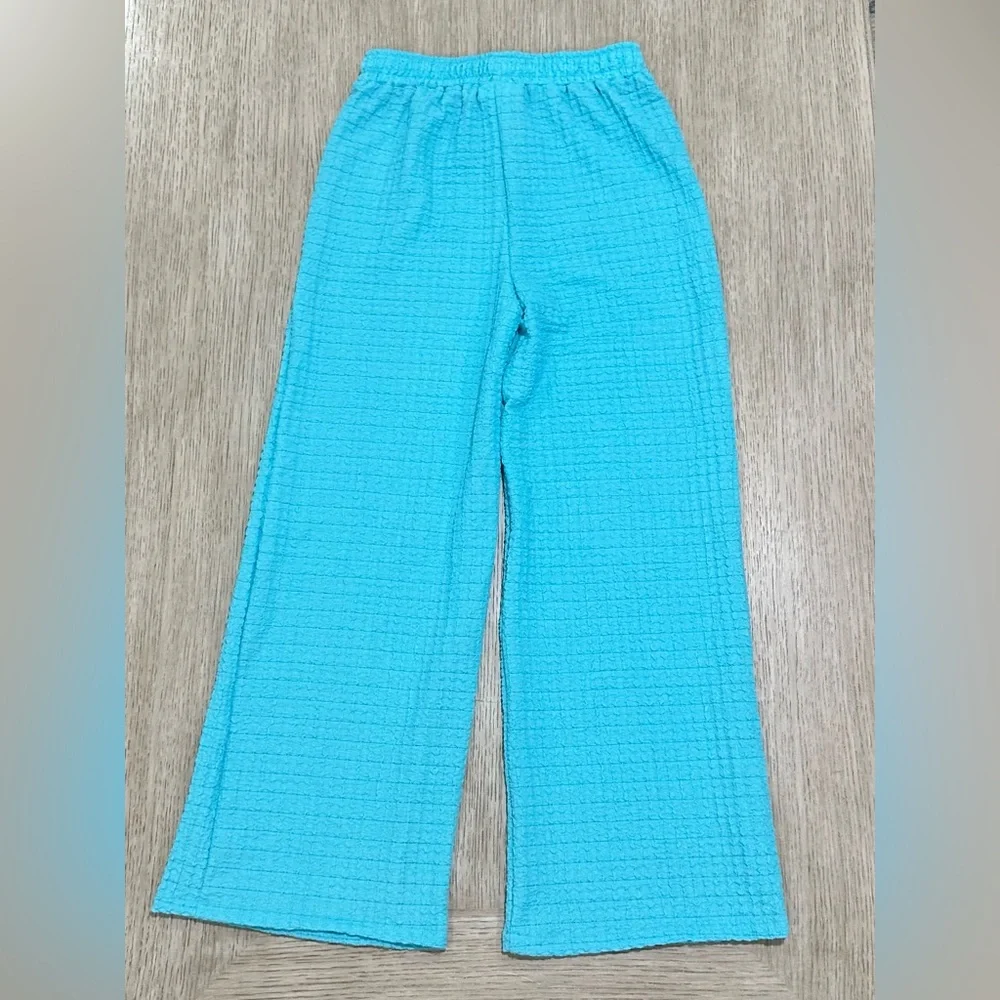 Nicole Miller. Girl(10) Aqua Blue Waffle Pajama/Over swimsuit/ beach pants